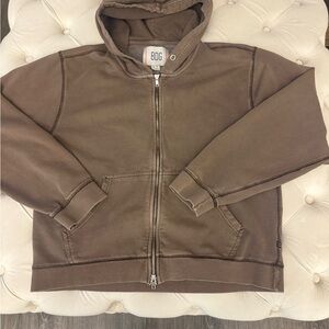 BDG Taupe Zip-Up Hoodie